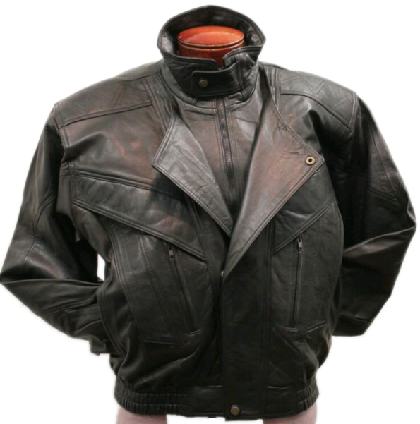 Leather windbreaker flight jacket