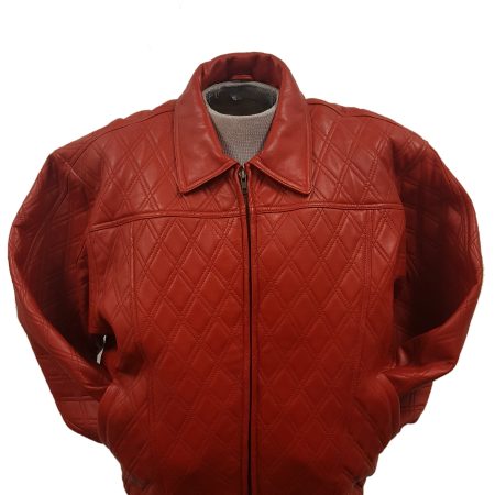 Red Leather Bomber Jacket