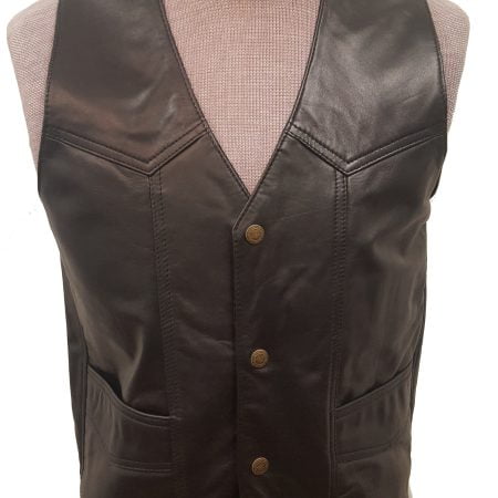 Classic Biker Western Biker Cowhide Leather Vest