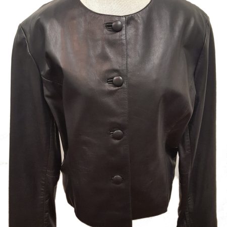 Women’s Vintage 4 button Leather Church Suit set with Leather Pant