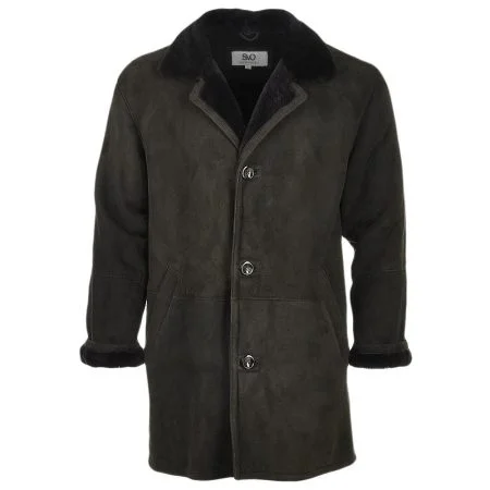 Fur-Lined 3-Button Car Coat