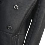 Black Sheepskin Military Coat