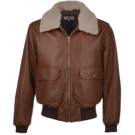 Leather Bomber Flight Jacket