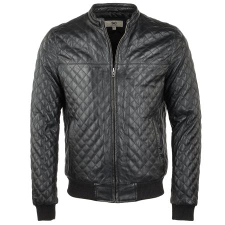 Leather Baseball Bomber Jacket