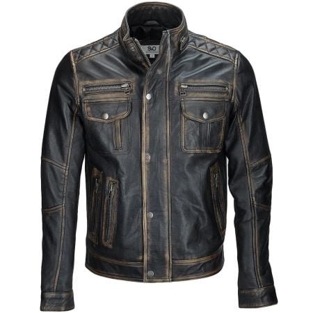 Leather Bomber Biker Jacket