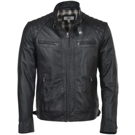 Leather Biker Quilted Jacket