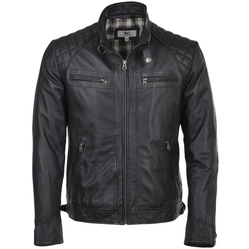 Leather Biker Quilted Jacket