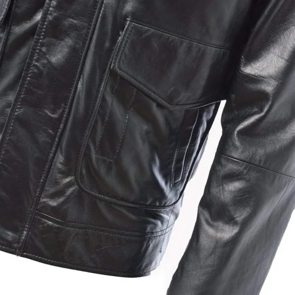 【Raucohouse】Neck snap button biker leather jacket Raucohouse