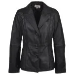 Women's 3 Button Leather Blazer