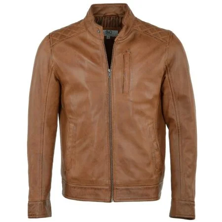 Quilted Shoulder Biker Jacket