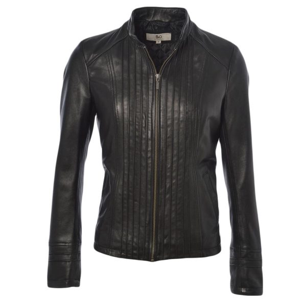 Women's Leather Straight Shirt Jacket