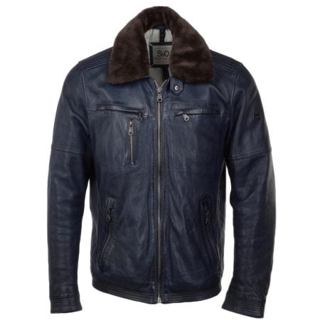 Leather Aviator Flight Bomber Jacket