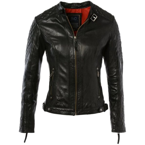 Women's Leather Short Straight Jacket