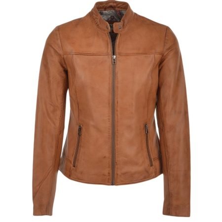 Women's Biker Straight Leather Jacket