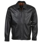 Leather Straight Lapel Jacket