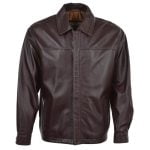 Leather Straight Lapel Jacket