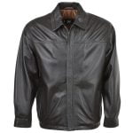 Leather Straight Lapel Jacket