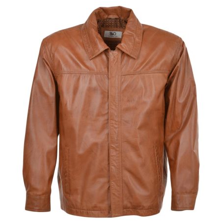 Leather Straight Lapel Jacket