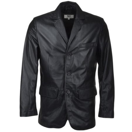 3 Button leather blazer jacket