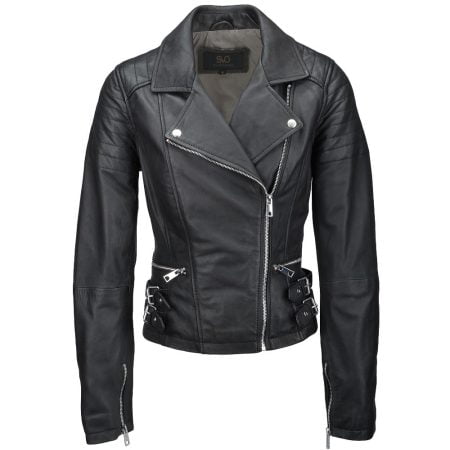 Women's Classic Modern Quilted Biker Leather Motorcycle Jacket