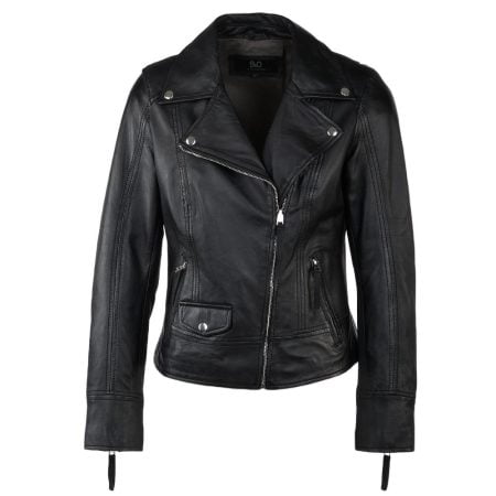 Women's Black Classic Leather Motocycle Jacket