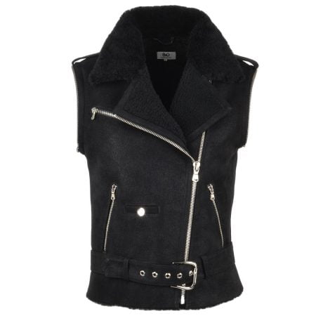 2 in 1 Suede Leather Black Motorcycle Jacket Removable Sleeves