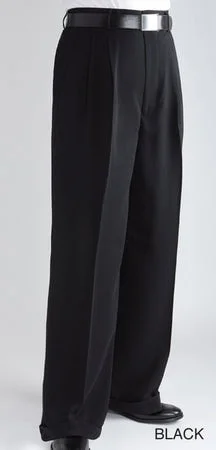 Men's Unhemmed Pleated Dress Pants Slack Trousers - LeatherDrive