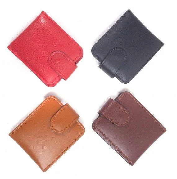 Bella Full Grain Leather Double Lipstick Case Holder with Mirror Women Accessories