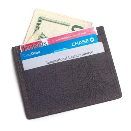 Gio Handcrafted Luxurious Italian Leather Unisex 6 Card Holder Wallet With Complementary Bill Slot in Brown Color
