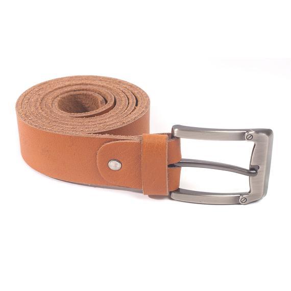 Maxwell 1 ½' Vintage Buffalo Full Grain Men's Leather Handmade Tan Belt ...