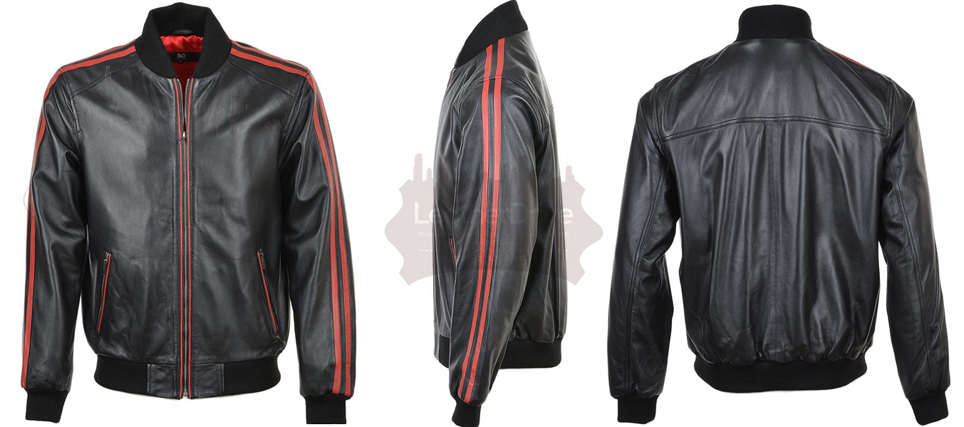 A Guide to Buying Men’s Black Red Bomber Style Striped Jacket