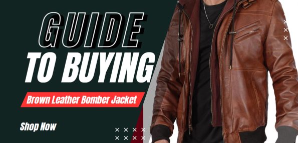 Men's Brown Leather Bomber Jacket Online