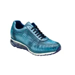 Belvedere-Todd-Mens-Shoes-Ocean-Blue-Exotic-Genuine-Ostrich-Casual-Sneakers