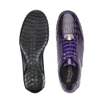 Belvedere-Astor-Mens-Shoes-Purple-Exotic-Crocodile-Calf-Skin-Leather-Casual-Sneakers