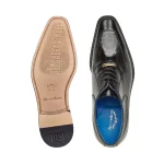 Belvedere-Biago-Mens-Shoes-Black-Exotic-Ostrich-Calf-Skin-Leather-Split-Toe-Oxfords