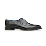 Belvedere-Bolero-Mens-Shoes-Black-Exotic-Genuine-Ostrich-Split-Toe-Derby-Oxfords