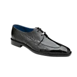 Belvedere-Bolero-Mens-Shoes-Black-Exotic-Genuine-Ostrich-Split-Toe-Derby-Oxfords