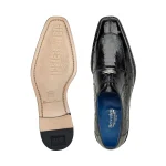 Belvedere-Bolero-Mens-Shoes-Black-Exotic-Genuine-Ostrich-Split-Toe-Derby-Oxfords