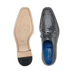 Belvedere-Bolero-Mens-Shoes-Gray-Exotic-Genuine-Ostrich-Split-Toe-Derby-Oxfords