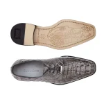 Belvedere-Designer-Shoes-Mens-Chapo-Gray-Genuine-Hornback-Crocodile-Oxfords