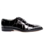 Belvedere-Designer-Shoes-Mens-Mare-Black-Genuine-Ostrich-Eel-Oxfords