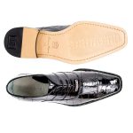 Belvedere-Designer-Shoes-Mens-Mare-Black-Genuine-Ostrich-Eel-Oxfords