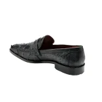 Belvedere-Espada-Mens-Shoes-Black-Exotic-Genuine-Ostrich-Split-Toe-Penny-Loafers