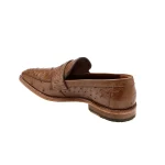 Belvedere-Espada-Mens-Shoes-Tabacco-Exotic-Genuine-Ostrich-Split-Toe-Penny-Loafers