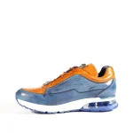 Belvedere-Flash-Mens-Shoes-Blue-Safari-Almond-Exotic-Ostrich-Calf-Skin-Leather-Casual-Sneakers