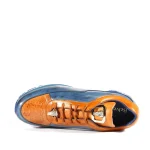 Belvedere-Flash-Mens-Shoes-Blue-Safari-Almond-Exotic-Ostrich-Calf-Skin-Leather-Casual-Sneakers