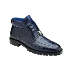 Belvedere-Gallardo-Mens-Shoes-Antique-Navy-Exotic-Caiman-Crocodile-Derby-Split-Toe-Boots