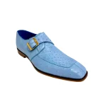 Belvedere-Josh-Mens-Shoes-Summer-Blue-Genuine-Ostrich-Split-Toe-Monk-strap-Loafers