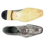 Belvedere-Onesto-Mens-Gray-Genuine-Ostrich-and-Crocodile-Oxfords-