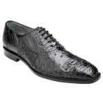 Belvedere-Onesto-II-Mens-Black-Genuine-Ostrich-and-Crocodile-Oxfords